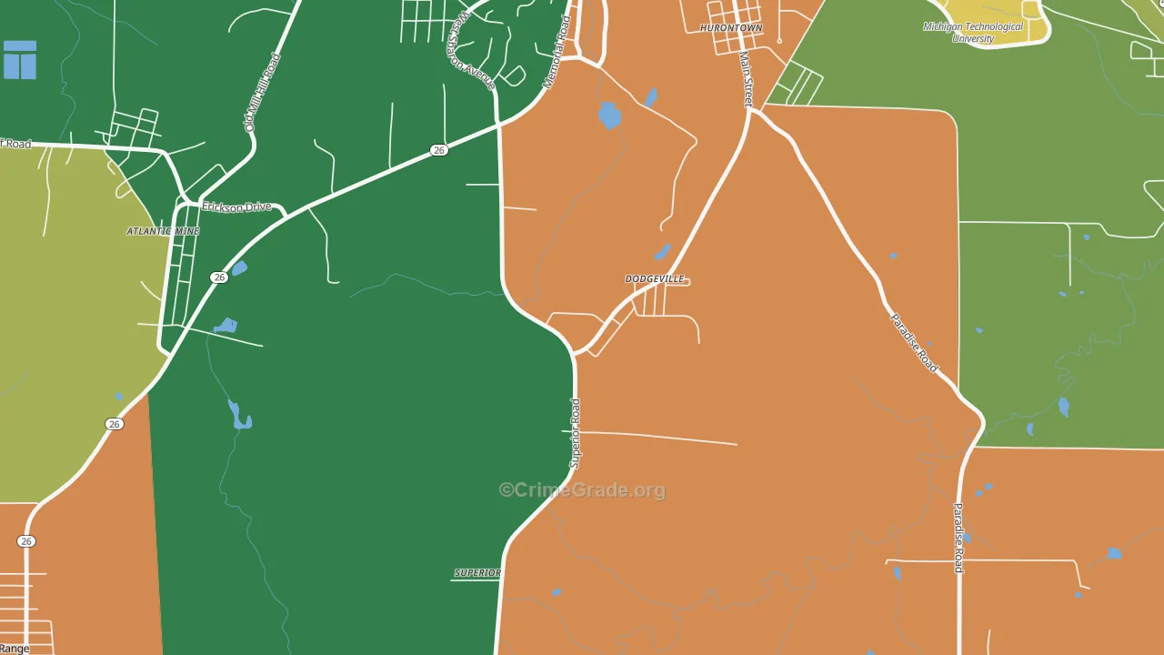 Dodgeville, MI Map of Assault Rates