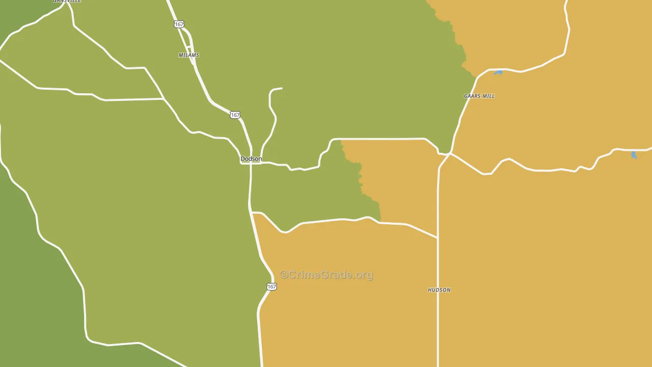 Dodson, LA Map of Assault Rates