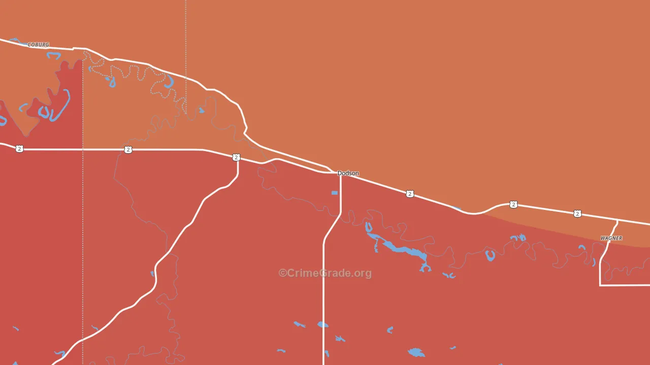 Dodson, MT Map of Assault Rates