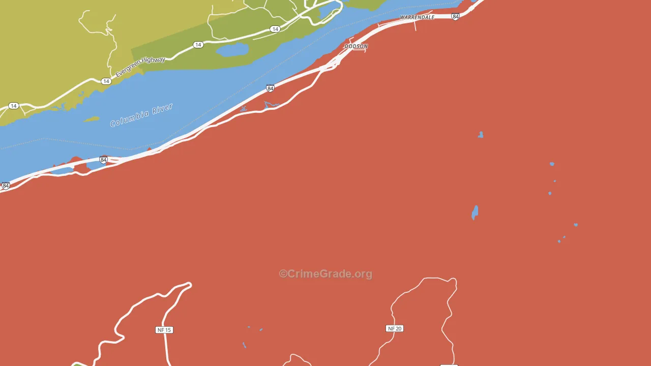 Dodson, OR Map of Assault Rates