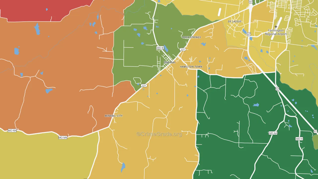 Doe Run, MO Map of Assault Rates