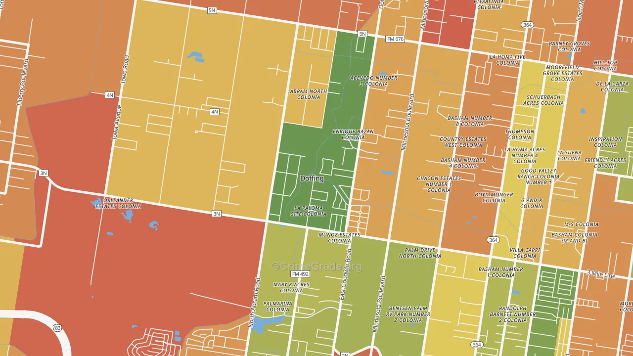 Doffing, Mission, TX Map of Assault Rates