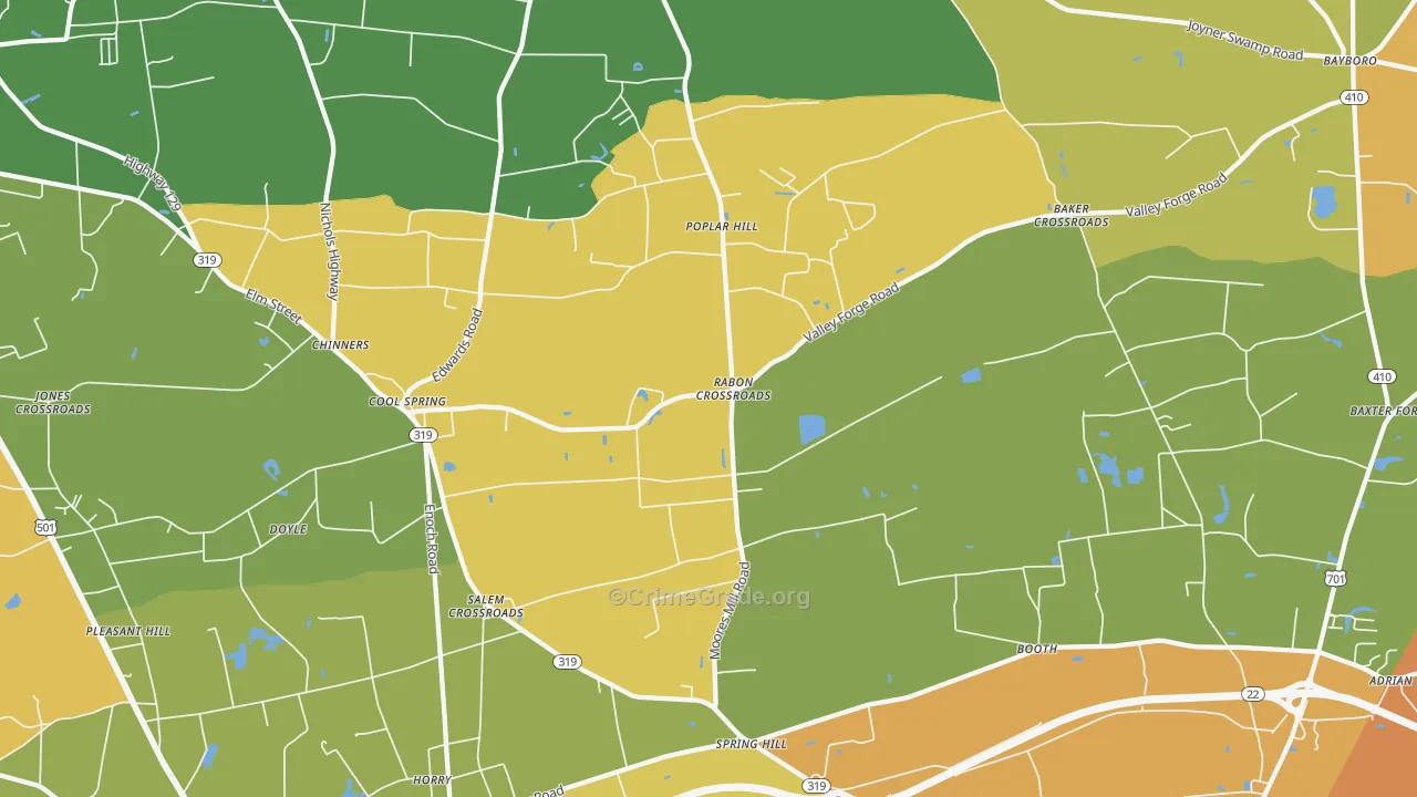 Dog Bluff, SC Map of Assault Rates
