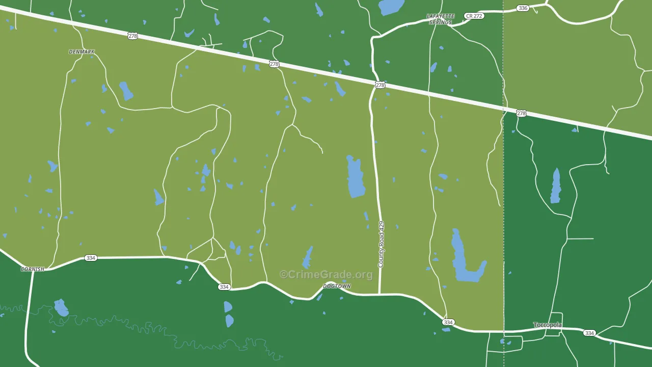 Dogtown, MS Map of Assault Rates