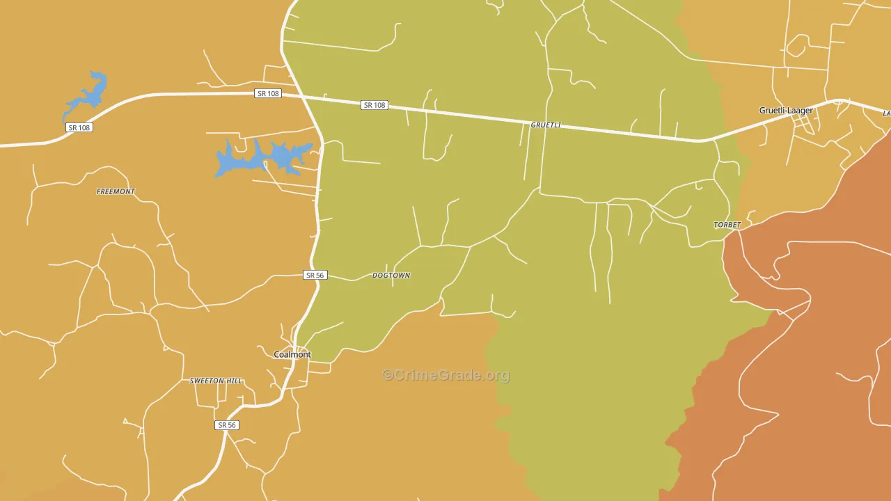 Dogtown, TN Map of Assault Rates