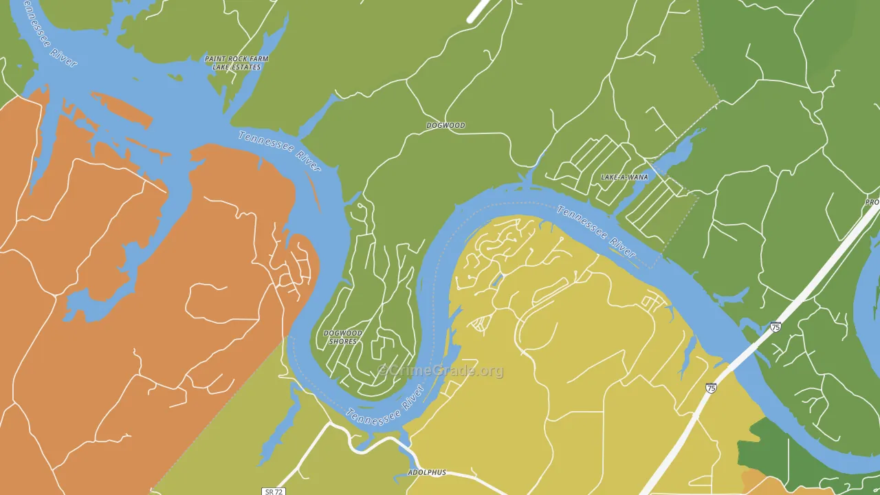 Dogwood, TN Map of Assault Rates
