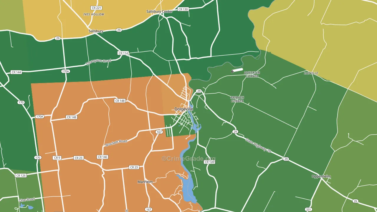 Dolgeville, NY Map of Assault Rates