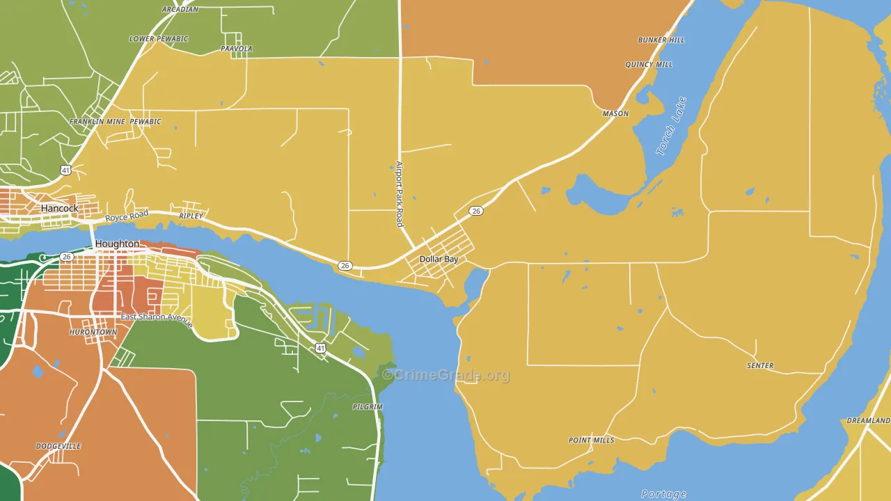 Dollar Bay, MI Map of Assault Rates