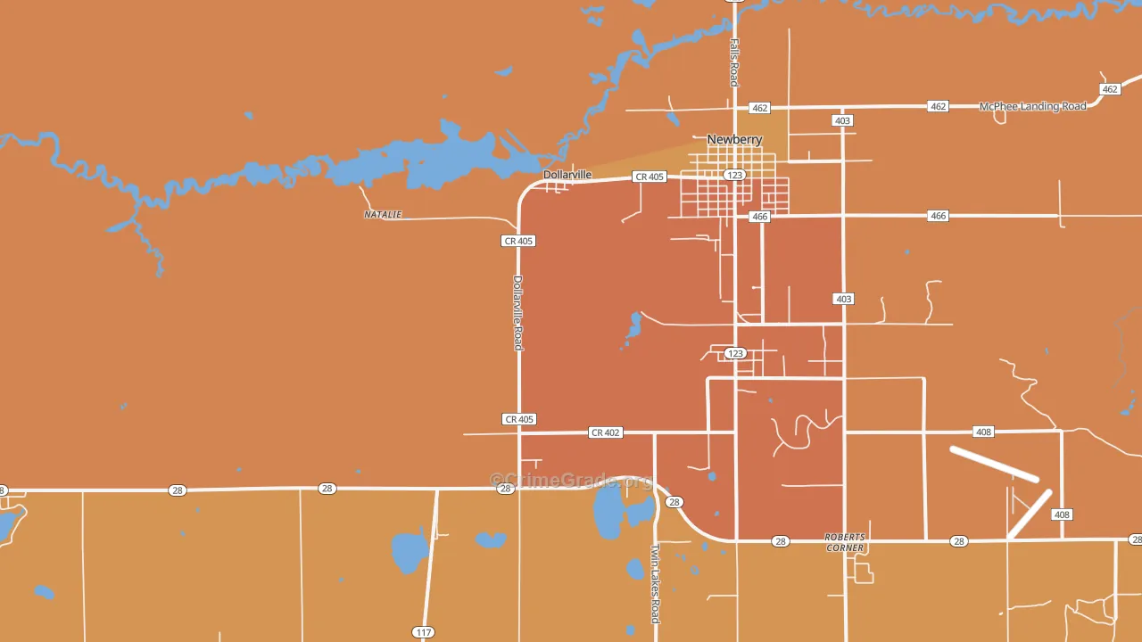 Dollarville, MI Map of Assault Rates