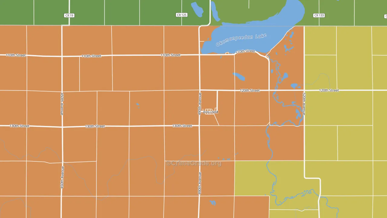 Dolliver, IA Map of Assault Rates
