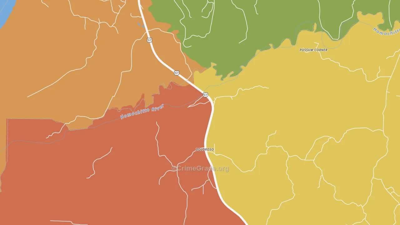Doloroso, MS Map of Assault Rates