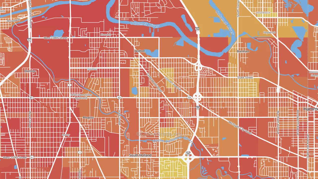 Dolton, IL Map of Assault Rates
