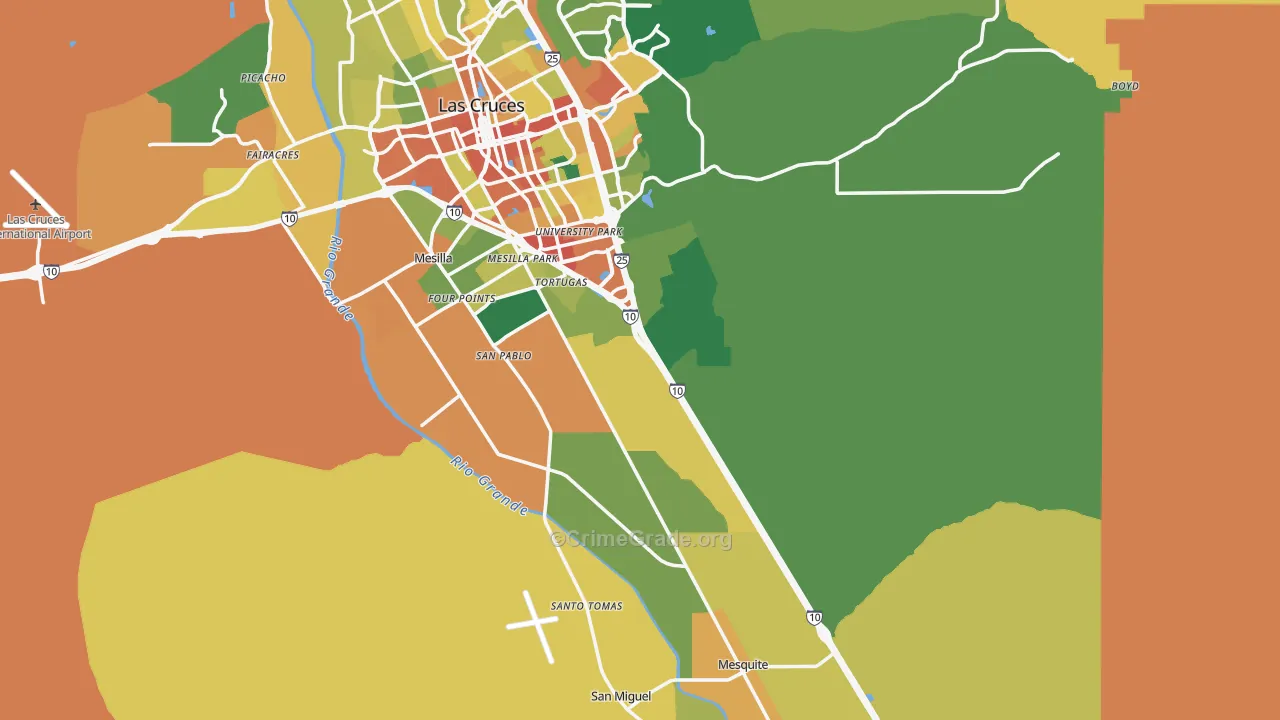 Dona Ana County, NM Map of Assault Rates