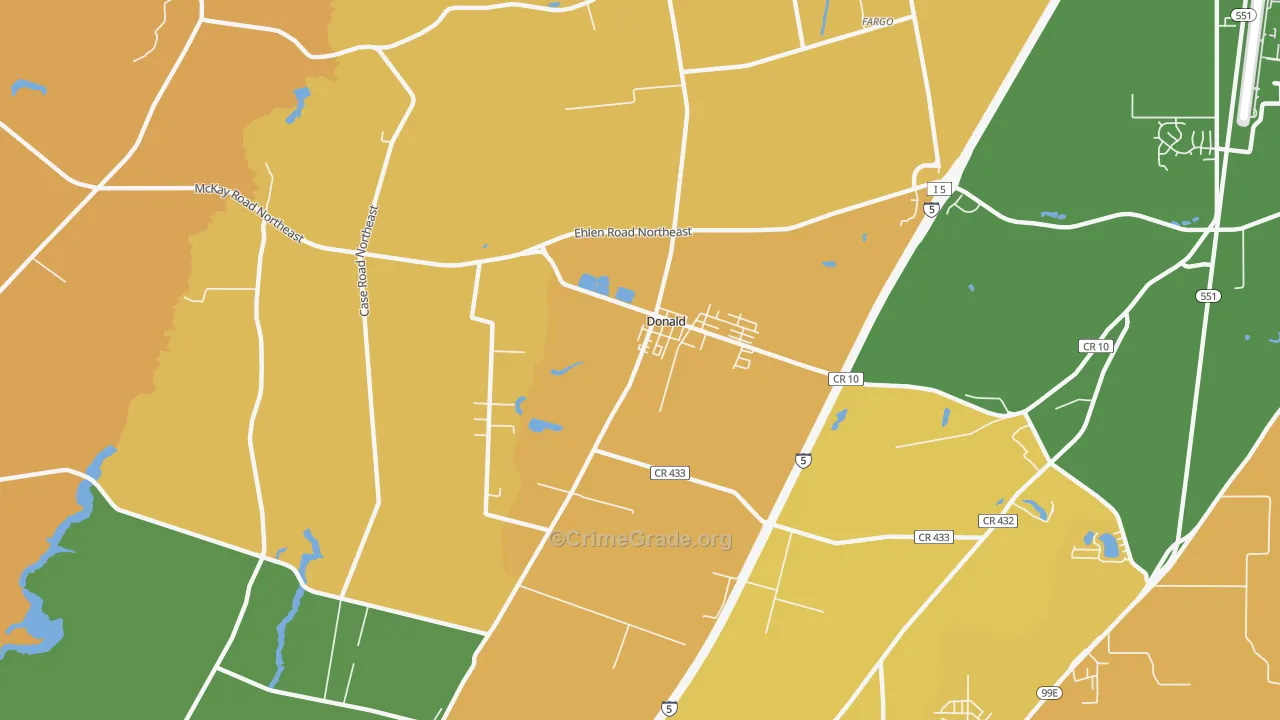 Donald, OR Map of Assault Rates