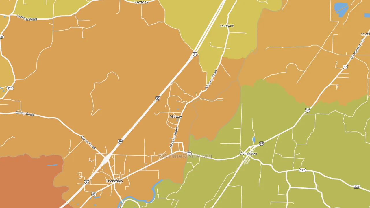 Donaldson, AR Map of Assault Rates