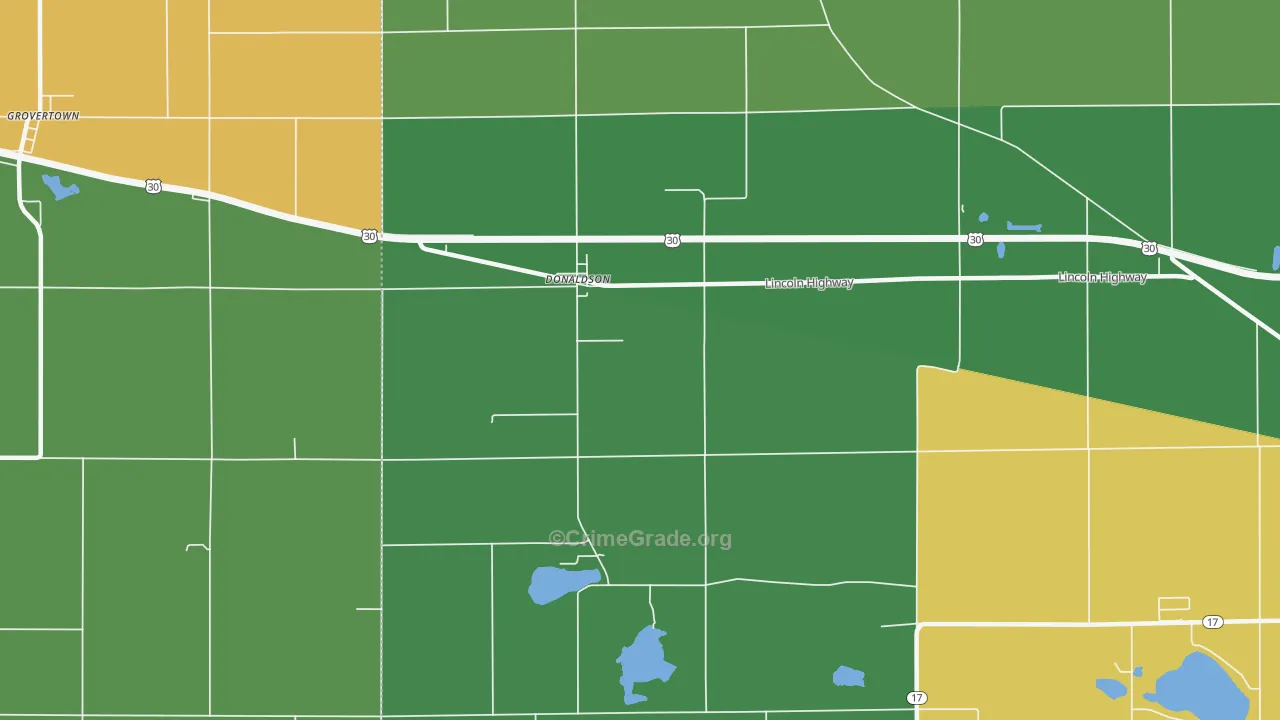Donaldson, IN Map of Assault Rates