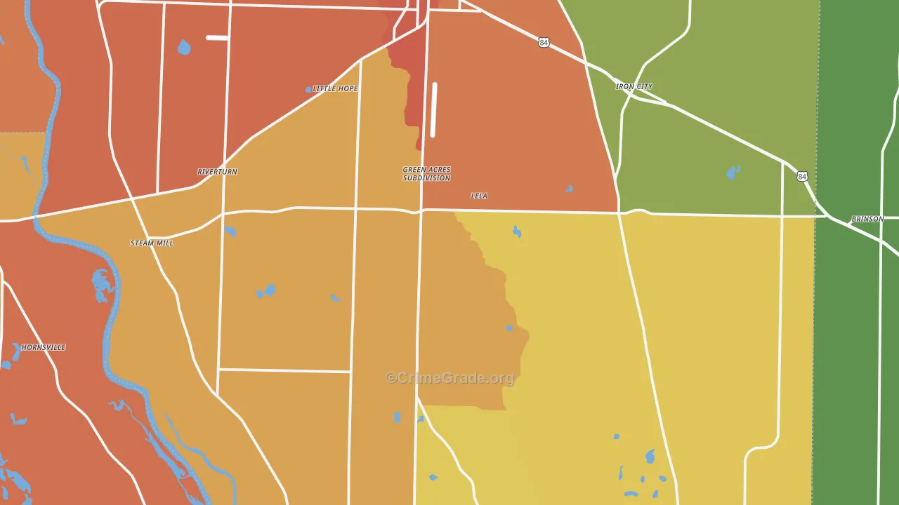 Donalsonville, GA Map of Assault Rates