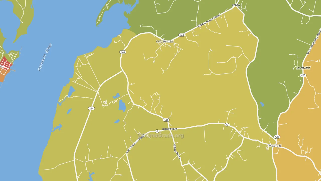 Doncaster, MD Map of Assault Rates