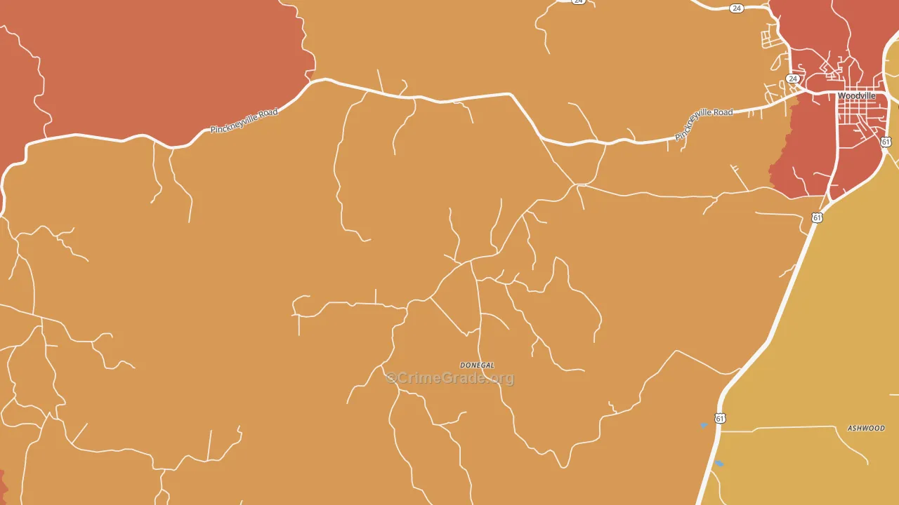 Donegal, MS Map of Assault Rates