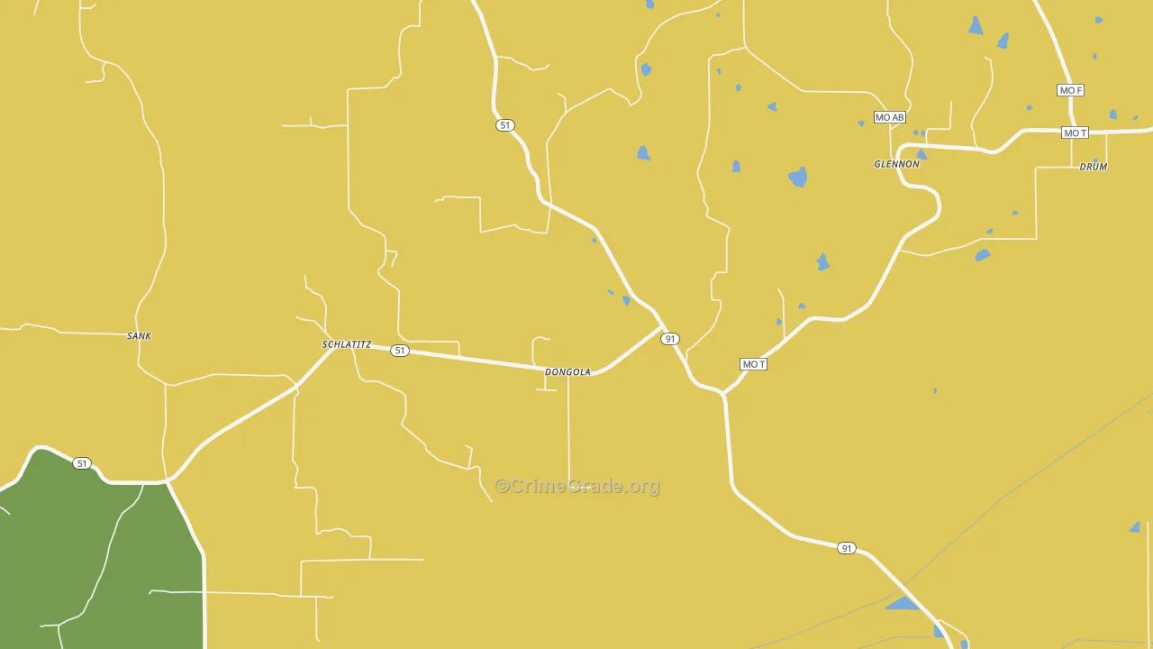Dongola, MO Map of Assault Rates