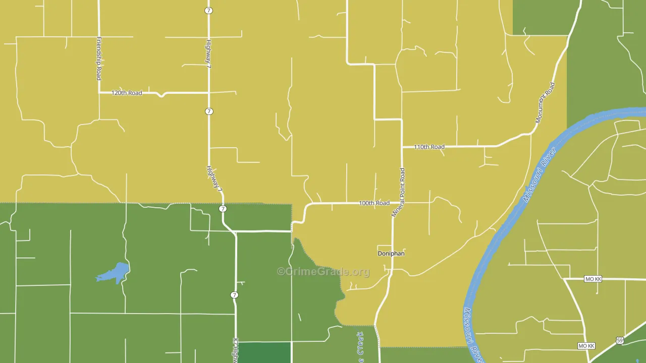 Doniphan, KS Map of Assault Rates