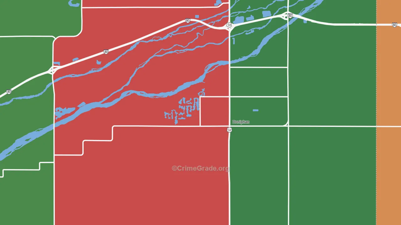 Doniphan, NE Map of Assault Rates