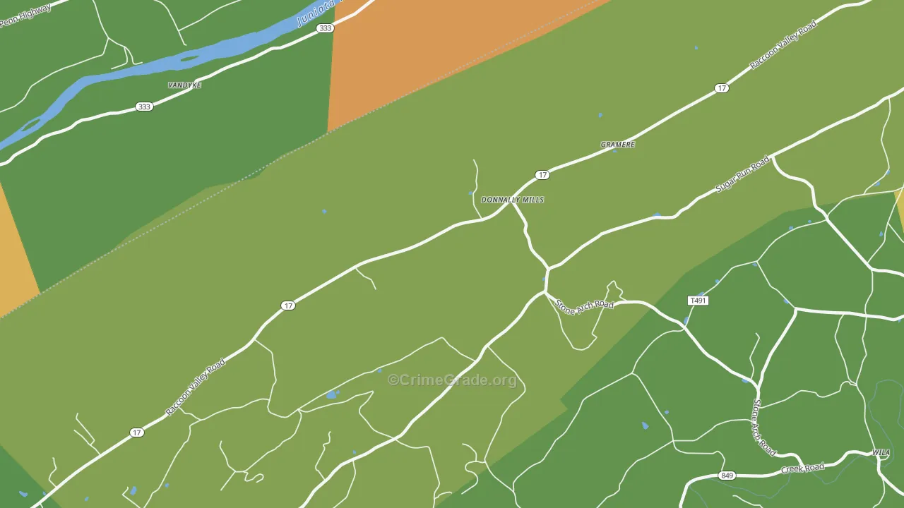 Donnally Mills, PA Map of Assault Rates