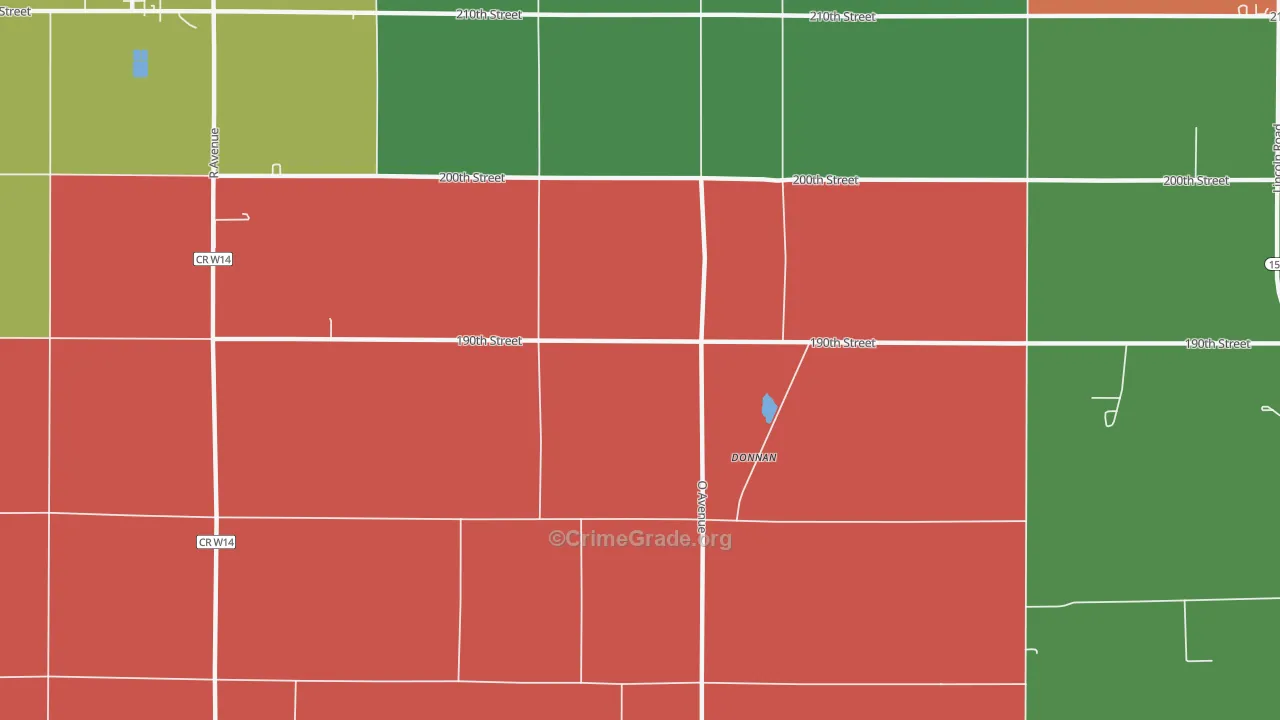 Donnan, IA Map of Assault Rates