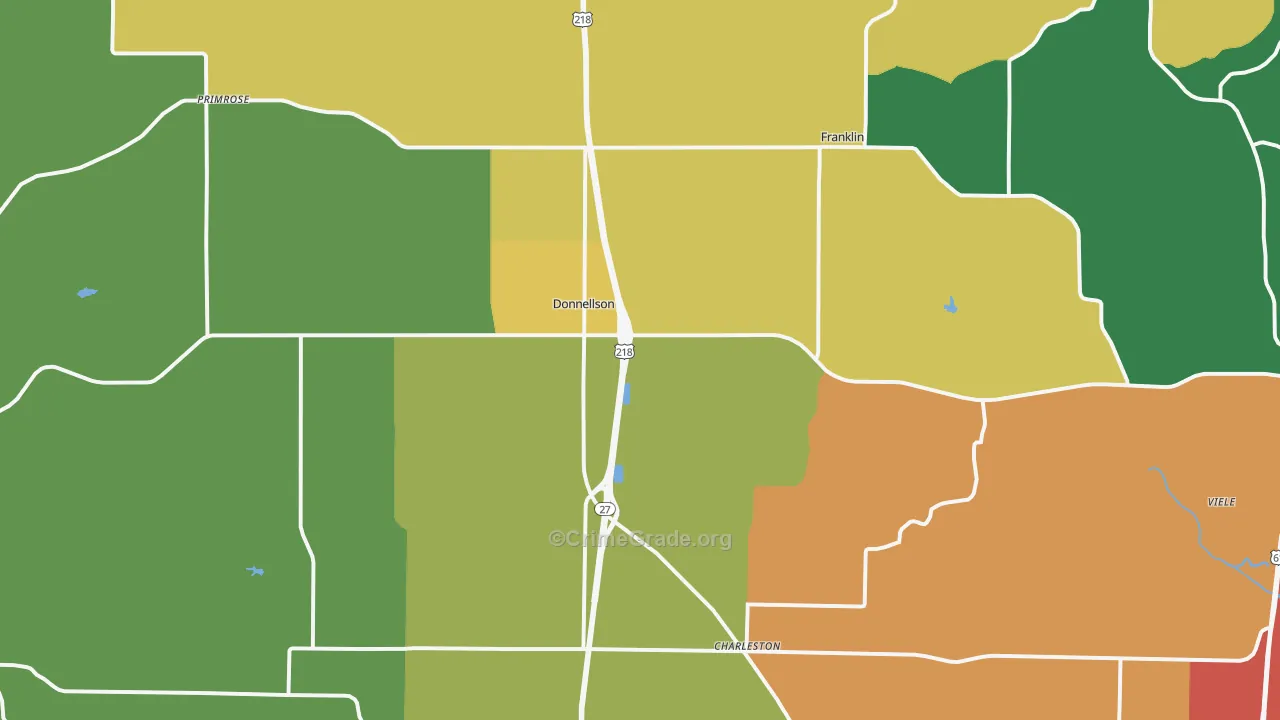 Donnellson, IA Map of Assault Rates