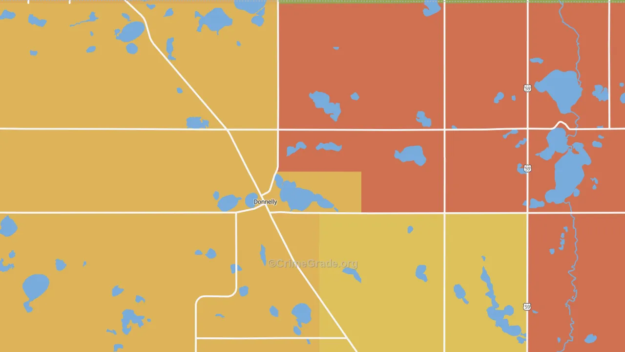 Donnelly, MN Map of Assault Rates