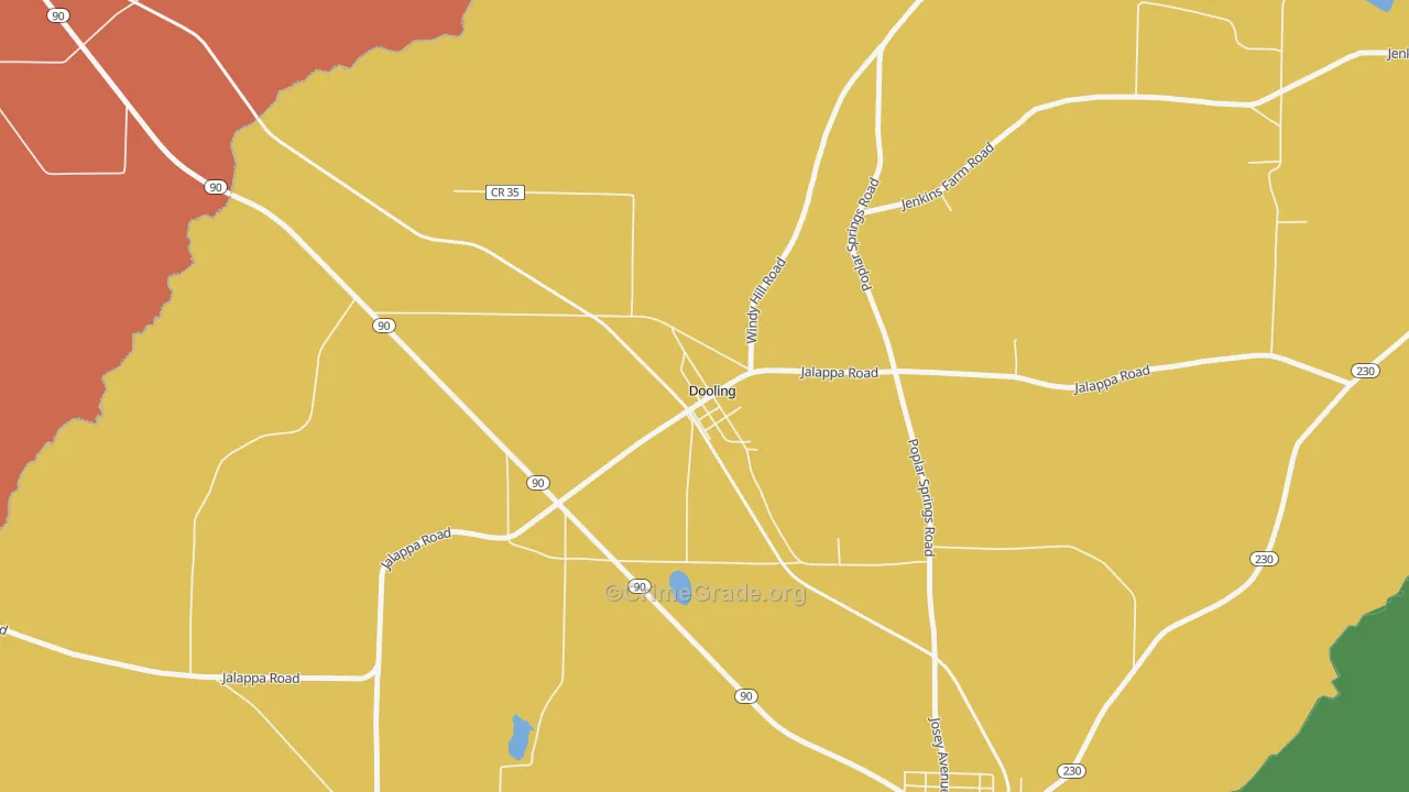 Dooling, GA Map of Assault Rates