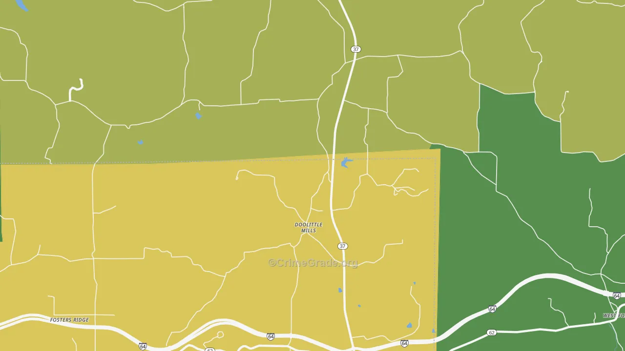 Doolittle Mills, IN Map of Assault Rates