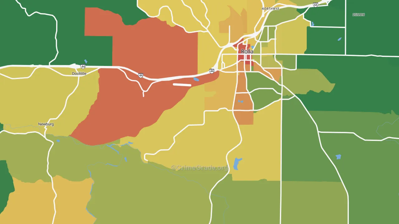 Doolittle, MO Map of Assault Rates