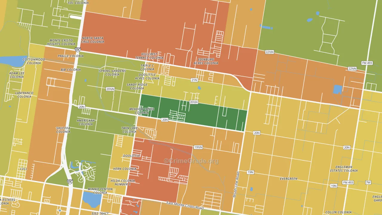 Doolittle, TX Map of Assault Rates