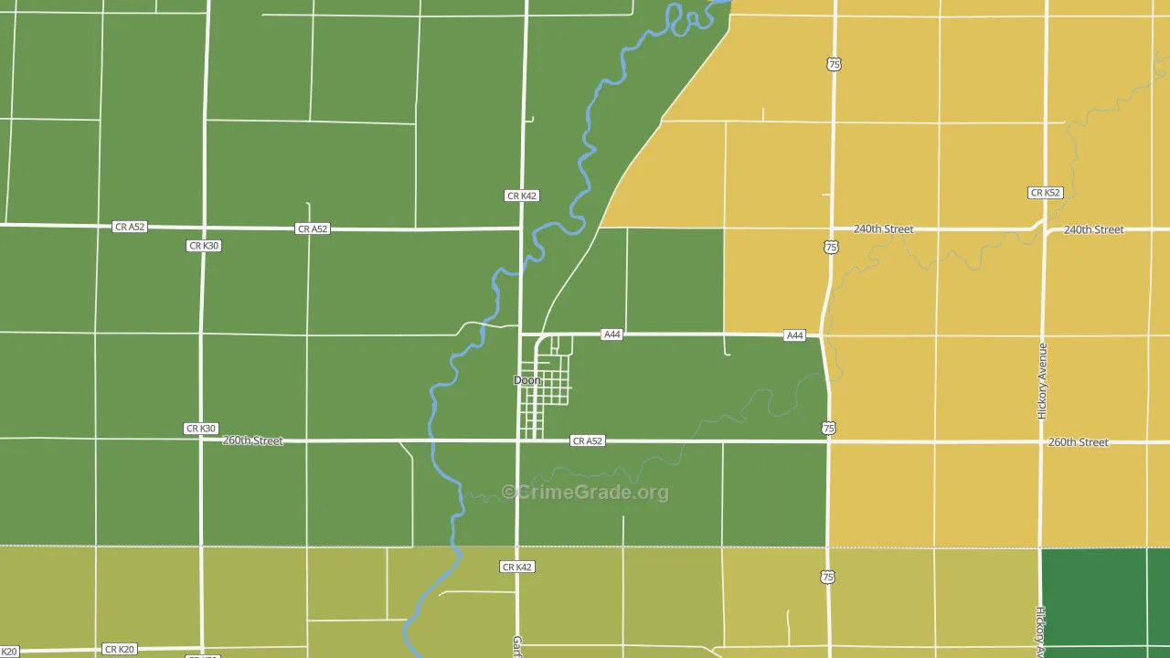 Doon, IA Map of Assault Rates