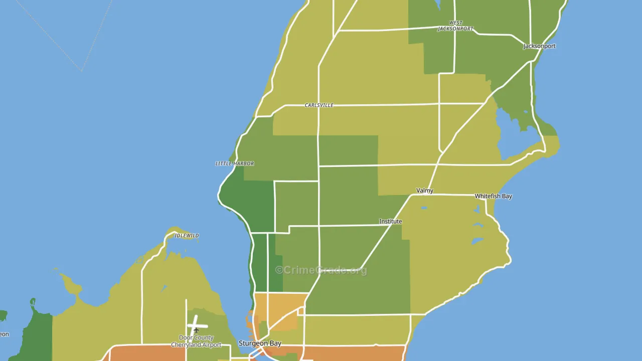 Door County, WI Map of Assault Rates