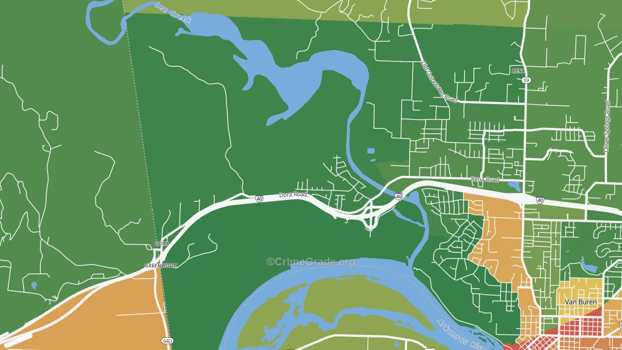 Dora, AR Map of Assault Rates