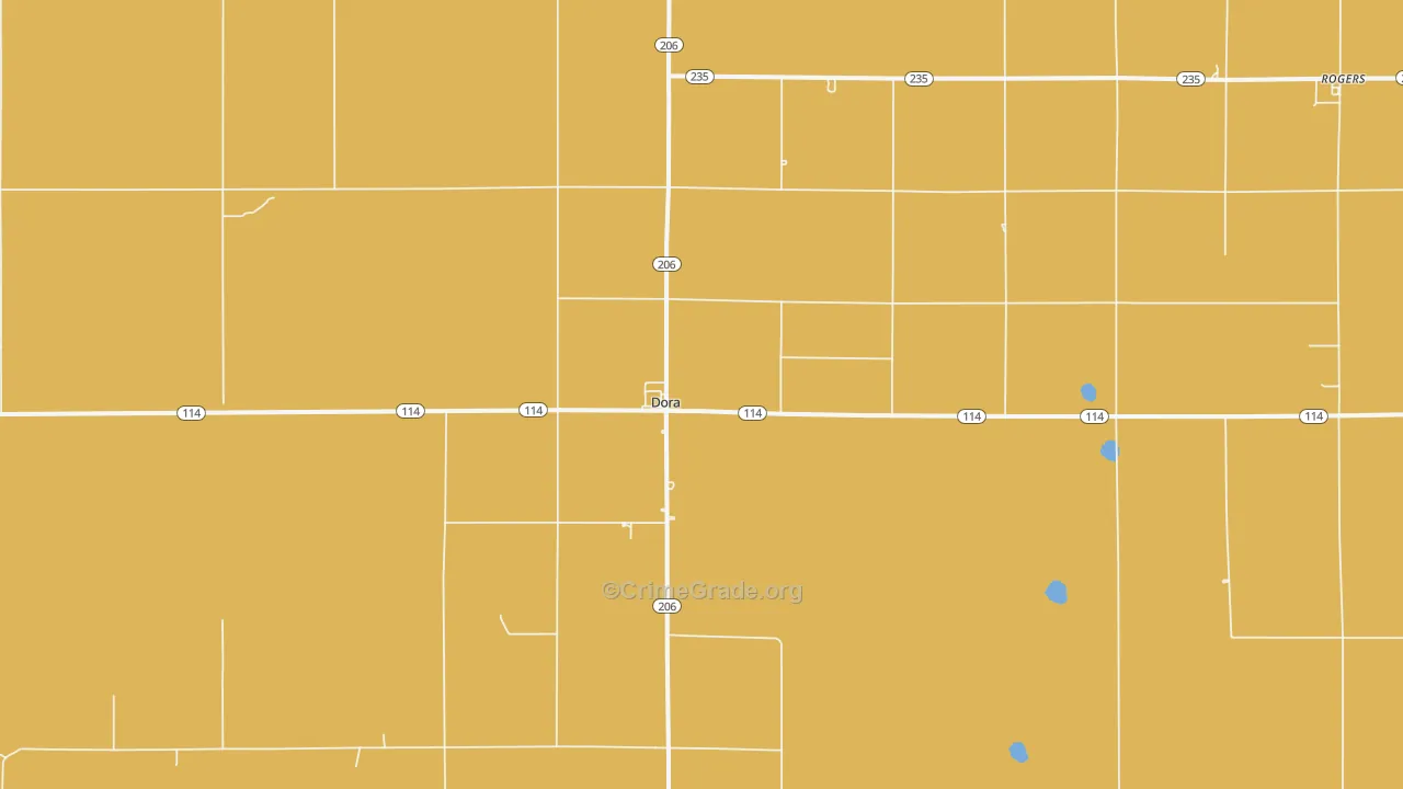 Dora, NM Map of Assault Rates