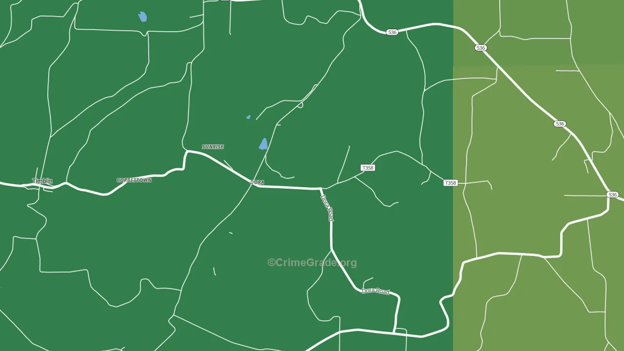 Dora, PA Map of Assault Rates