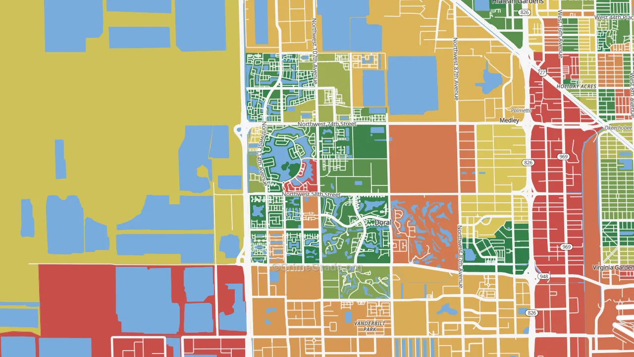 Doral, FL Map of Assault Rates