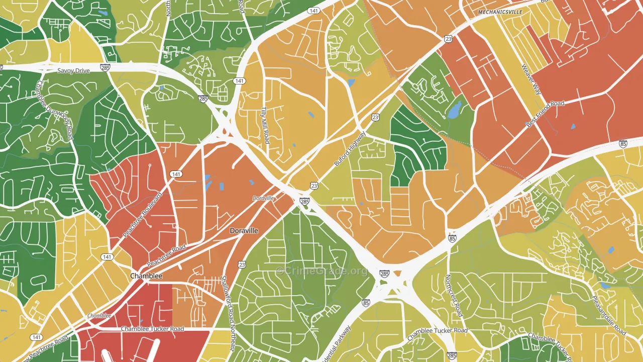 Doraville, GA Map of Assault Rates