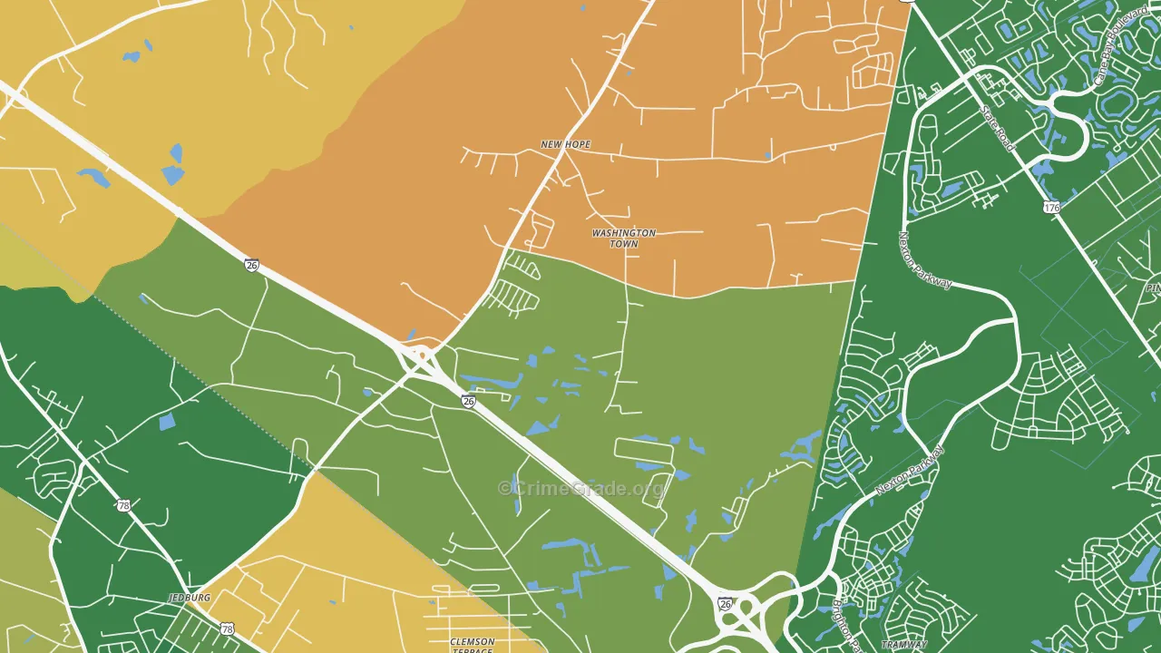 Dorchester Estates, SC Map of Assault Rates