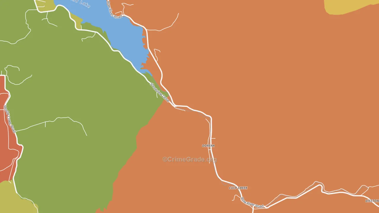 Dorena, OR Map of Assault Rates