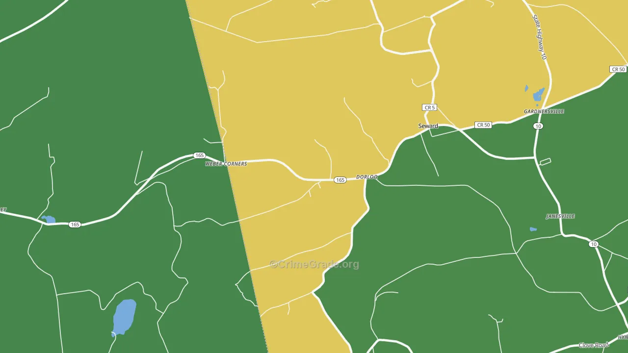 Dorloo, NY Map of Assault Rates