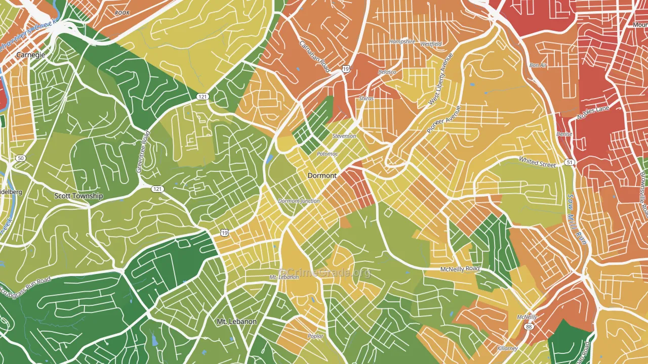 Dormont, PA Map of Assault Rates