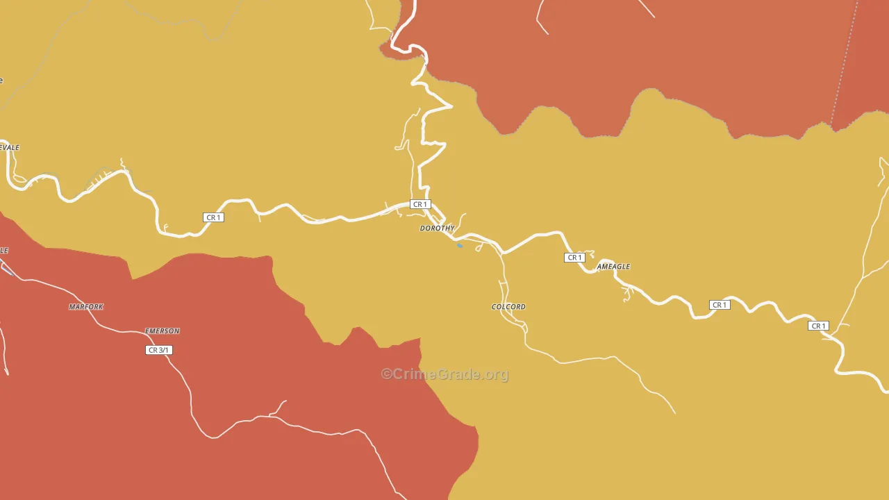Dorothy, WV Map of Assault Rates