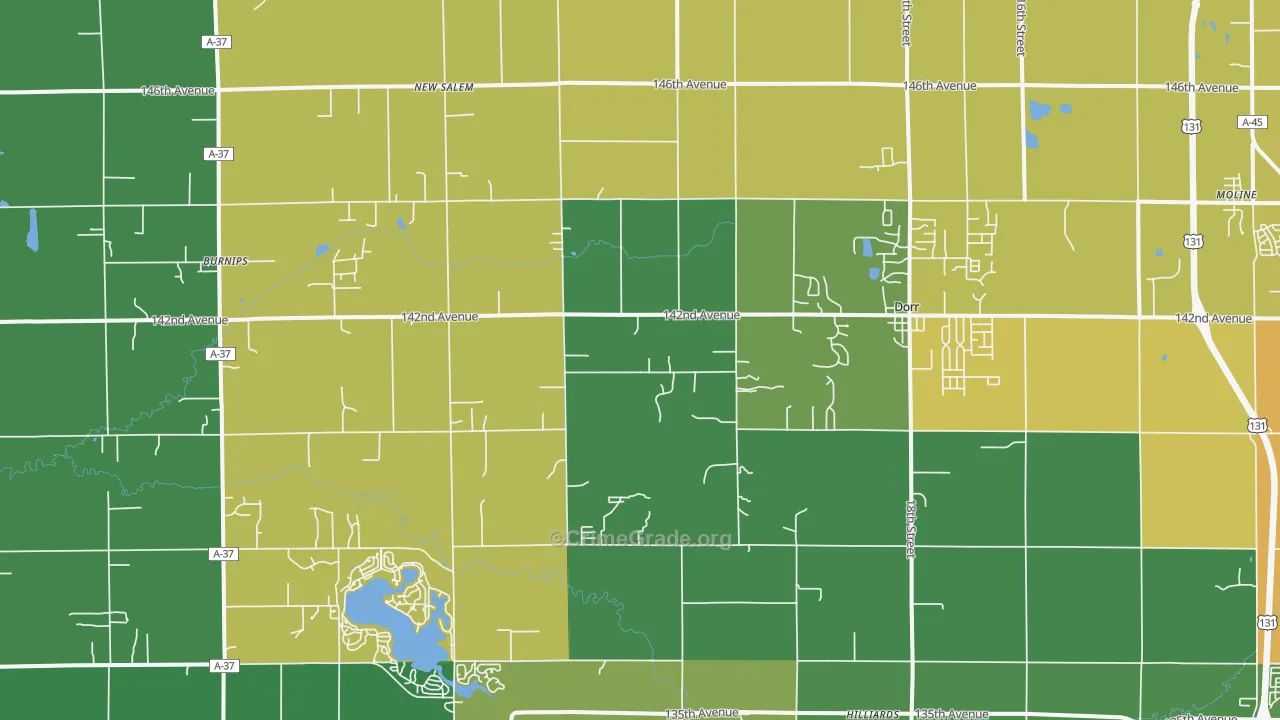 Dorr, MI Map of Assault Rates