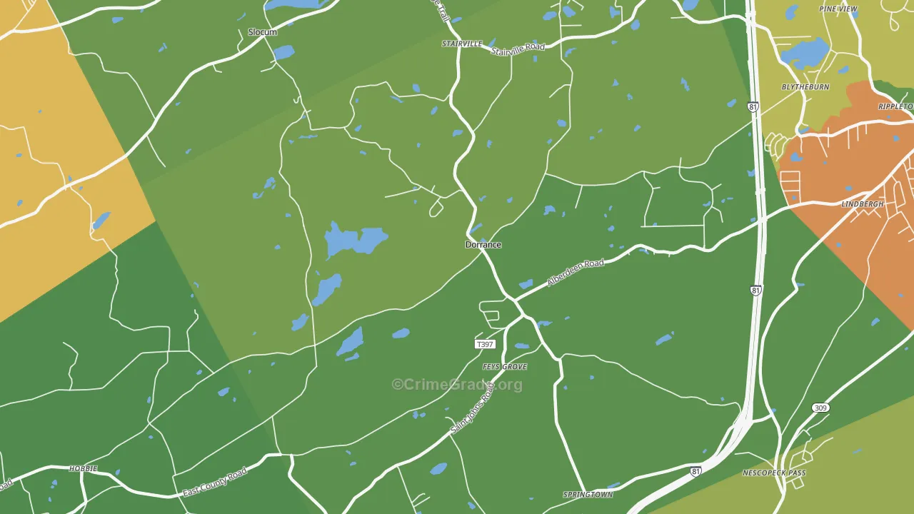 Dorrance, PA Map of Assault Rates