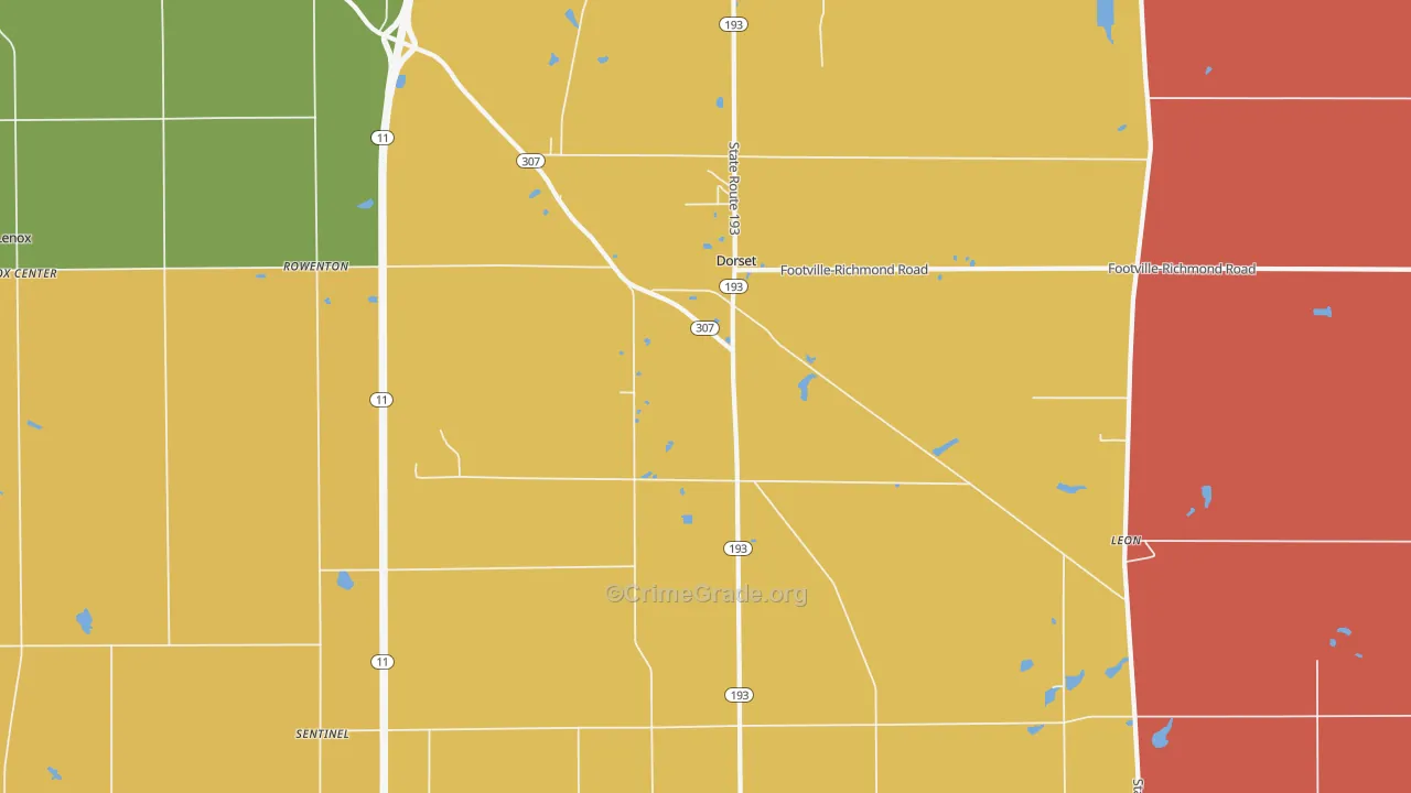 Dorset, OH Map of Assault Rates