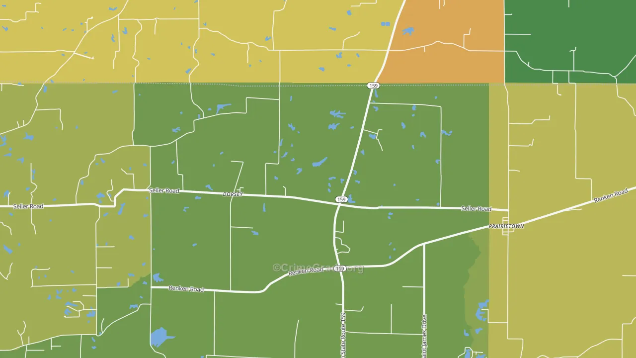Dorsey, IL Map of Assault Rates